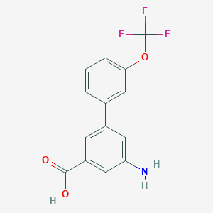 molecular formula C14H10F3NO3 B6409729 3-Amino-5-(3-trifluoromethoxyphenyl)benzoic acid, 95% CAS No. 1262010-12-7