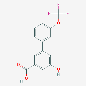 molecular formula C14H9F3O4 B6409737 5-Hydroxy-3-(3-trifluoromethoxyphenyl)benzoic acid, 95% CAS No. 1258632-82-4
