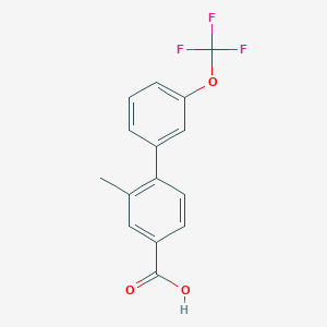 molecular formula C15H11F3O3 B6409743 3-Methyl-4-(3-trifluoromethoxyphenyl)benzoic acid, 95% CAS No. 1261657-84-4