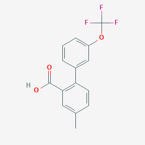 molecular formula C15H11F3O3 B6409762 5-Methyl-2-(3-trifluoromethoxyphenyl)benzoic acid, 95% CAS No. 1261867-47-3
