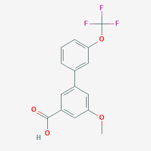 molecular formula C15H11F3O4 B6409771 5-Methoxy-3-(3-trifluoromethoxyphenyl)benzoic acid, 95% CAS No. 1261657-08-2