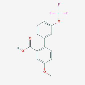 molecular formula C15H11F3O4 B6409788 5-Methoxy-2-(3-trifluoromethoxyphenyl)benzoic acid, 95% CAS No. 1261613-27-7