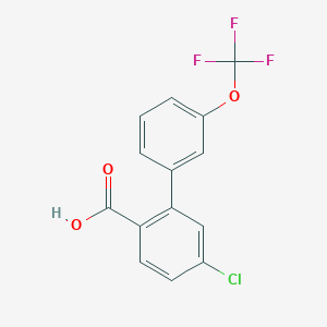 molecular formula C14H8ClF3O3 B6409795 4-Chloro-2-(3-trifluoromethoxyphenyl)benzoic acid, 95% CAS No. 1261623-19-1