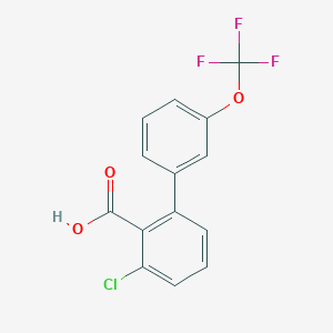molecular formula C14H8ClF3O3 B6409798 6-Chloro-2-(3-trifluoromethoxyphenyl)benzoic acid, 95% CAS No. 1261878-15-2