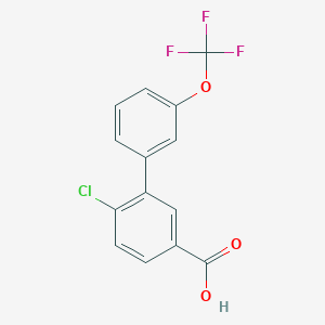 molecular formula C14H8ClF3O3 B6409817 4-Chloro-3-(3-trifluoromethoxyphenyl)benzoic acid, 95% CAS No. 1261686-35-4