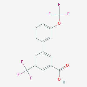 molecular formula C15H8F6O3 B6409828 3-(3-Trifluoromethoxyphenyl)-5-trifluoromethylbenzoic acid, 95% CAS No. 1261523-75-4