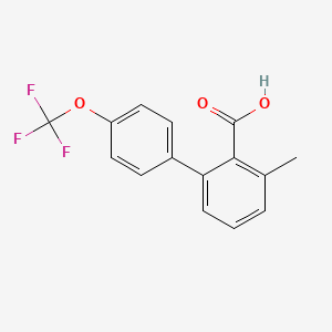 molecular formula C15H11F3O3 B6409832 6-Methyl-2-(4-trifluoromethoxyphenyl)benzoic acid, 95% CAS No. 1261451-14-2