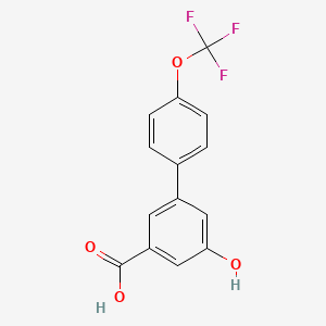 molecular formula C14H9F3O4 B6409838 5-Hydroxy-3-(4-trifluoromethoxyphenyl)benzoic acid, 95% CAS No. 1261977-57-4