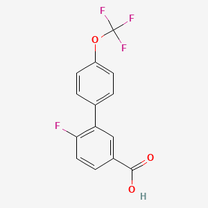 molecular formula C14H8F4O3 B6409840 4-Fluoro-3-(4-trifluoromethoxyphenyl)benzoic acid, 95% CAS No. 1261558-47-7