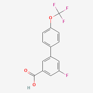 molecular formula C14H8F4O3 B6409852 5-Fluoro-3-(4-trifluoromethoxyphenyl)benzoic acid, 95% CAS No. 1261575-31-8