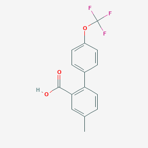 molecular formula C15H11F3O3 B6409865 5-Methyl-2-(4-trifluoromethoxyphenyl)benzoic acid, 95% CAS No. 1261749-16-9