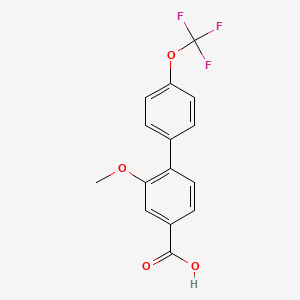 molecular formula C15H11F3O4 B6409866 3-Methoxy-4-(4-trifluoromethoxyphenyl)benzoic acid, 95% CAS No. 1261882-83-0