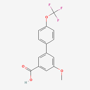 molecular formula C15H11F3O4 B6409874 5-Methoxy-3-(4-trifluoromethoxyphenyl)benzoic acid, 95% CAS No. 1261831-45-1