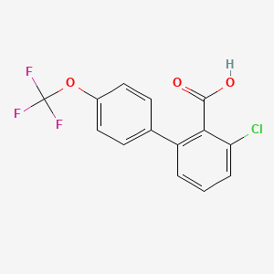 molecular formula C14H8ClF3O3 B6409881 6-Chloro-2-(4-trifluoromethoxyphenyl)benzoic acid, 95% CAS No. 1261686-22-9