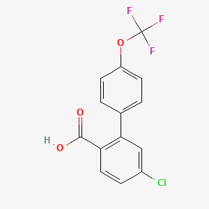 molecular formula C14H8ClF3O3 B6409895 4-Chloro-2-(4-trifluoromethoxyphenyl)benzoic acid, 95% CAS No. 1261653-33-1