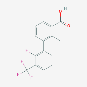 molecular formula C15H10F4O2 B6409903 3-(2-Fluoro-3-trifluoromethylphenyl)-2-methylbenzoic acid, 95% CAS No. 1261938-35-5