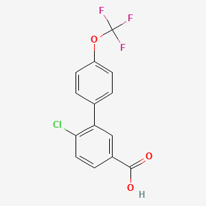 molecular formula C14H8ClF3O3 B6409908 4-Chloro-3-(4-trifluoromethoxyphenyl)benzoic acid, 95% CAS No. 1261855-17-7