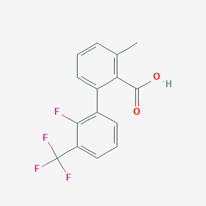 molecular formula C15H10F4O2 B6409916 2-(2-Fluoro-3-trifluoromethylphenyl)-6-methylbenzoic acid, 95% CAS No. 1261893-64-4