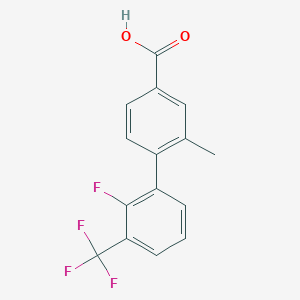 molecular formula C15H10F4O2 B6409924 4-(2-Fluoro-3-trifluoromethylphenyl)-3-methylbenzoic acid, 95% CAS No. 1192548-32-5