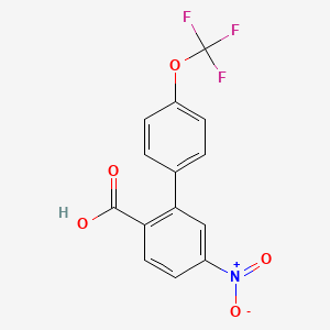 molecular formula C14H8F3NO5 B6409938 4-Nitro-2-(4-trifluoromethoxyphenyl)benzoic acid, 95% CAS No. 1261868-35-2