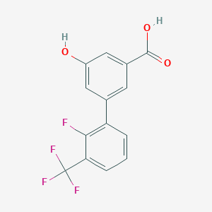 molecular formula C14H8F4O3 B6409969 3-(2-Fluoro-3-trifluoromethylphenyl)-5-hydroxybenzoic acid, 95% CAS No. 1261938-41-3