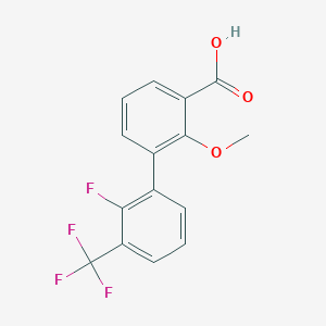 molecular formula C15H10F4O3 B6409981 3-(2-Fluoro-3-trifluoromethylphenyl)-2-methoxybenzoic acid, 95% CAS No. 1261898-87-6