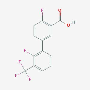 molecular formula C14H7F5O2 B6409997 2-Fluoro-5-(2-fluoro-3-trifluoromethylphenyl)benzoic acid, 95% CAS No. 1261913-87-4