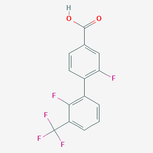 molecular formula C14H7F5O2 B6409999 3-Fluoro-4-(2-fluoro-3-trifluoromethylphenyl)benzoic acid, 95% CAS No. 1261938-48-0