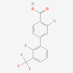 molecular formula C14H7ClF4O2 B6410016 2-Chloro-4-(2-fluoro-3-trifluoromethylphenyl)benzoic acid, 95% CAS No. 1261938-61-7