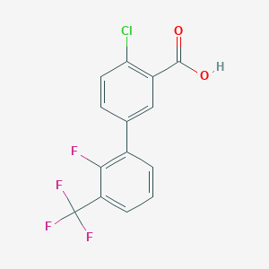 molecular formula C14H7ClF4O2 B6410026 2-Chloro-5-(2-fluoro-3-trifluoromethylphenyl)benzoic acid, 95% CAS No. 1261898-92-3