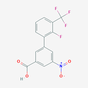 molecular formula C14H7F4NO4 B6410048 3-(2-Fluoro-3-trifluoromethylphenyl)-5-nitrobenzoic acid, 95% CAS No. 1261938-74-2