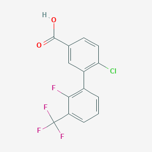 molecular formula C14H7ClF4O2 B6410058 4-Chloro-3-(2-fluoro-3-trifluoromethylphenyl)benzoic acid, 95% CAS No. 1261914-20-8