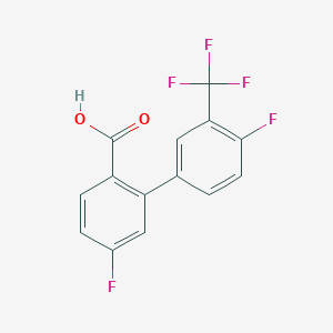 molecular formula C14H7F5O2 B6410076 4-Fluoro-2-(4-fluoro-3-trifluoromethylphenyl)benzoic acid, 95% CAS No. 1261966-62-4