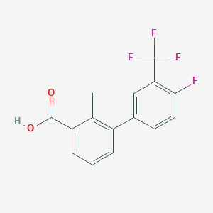 molecular formula C15H10F4O2 B6410080 3-(4-Fluoro-3-trifluoromethylphenyl)-2-methylbenzoic acid, 95% CAS No. 1261938-92-4