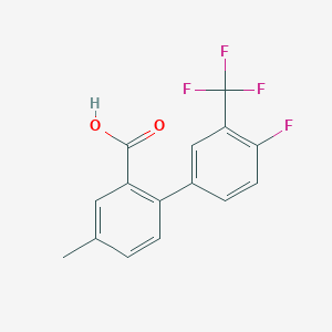 molecular formula C15H10F4O2 B6410087 2-(4-Fluoro-3-trifluoromethylphenyl)-5-methylbenzoic acid, 95% CAS No. 1261984-21-7