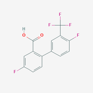 molecular formula C14H7F5O2 B6410101 5-Fluoro-2-(4-fluoro-3-trifluoromethylphenyl)benzoic acid, 95% CAS No. 1261984-39-7