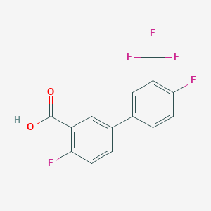 molecular formula C14H7F5O2 B6410124 2-Fluoro-5-(4-fluoro-3-trifluoromethylphenyl)benzoic acid, 95% CAS No. 1261914-26-4