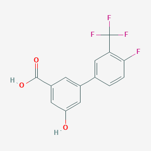 molecular formula C14H8F4O3 B6410125 3-(4-Fluoro-3-trifluoromethylphenyl)-5-hydroxybenzoic acid, 95% CAS No. 1261898-97-8