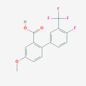 molecular formula C15H10F4O3 B6410127 2-(4-Fluoro-3-trifluoromethylphenyl)-5-methoxybenzoic acid, 95% CAS No. 1261898-99-0