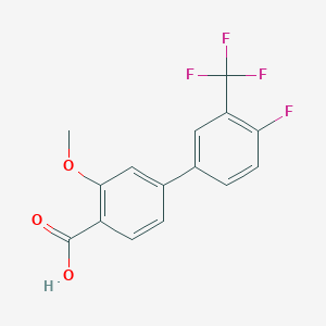 molecular formula C15H10F4O3 B6410131 4-(4-Fluoro-3-trifluoromethylphenyl)-2-methoxybenzoic acid, 95% CAS No. 1262010-67-2