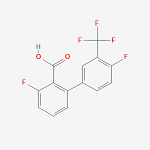 molecular formula C14H7F5O2 B6410138 6-Fluoro-2-(4-fluoro-3-trifluoromethylphenyl)benzoic acid, 95% CAS No. 1261939-04-1