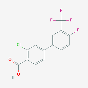 molecular formula C14H7ClF4O2 B6410146 2-Chloro-4-(4-fluoro-3-trifluoromethylphenyl)benzoic acid, 95% CAS No. 1261914-51-5