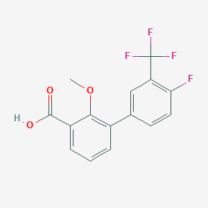 molecular formula C15H10F4O3 B6410153 3-(4-Fluoro-3-trifluoromethylphenyl)-2-methoxybenzoic acid, 95% CAS No. 1261939-08-5