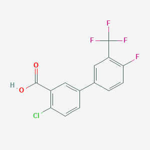 molecular formula C14H7ClF4O2 B6410158 2-Chloro-5-(4-fluoro-3-trifluoromethylphenyl)benzoic acid, 95% CAS No. 1261916-52-2