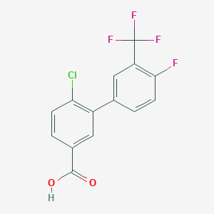 molecular formula C14H7ClF4O2 B6410164 4-Chloro-3-(4-fluoro-3-trifluoromethylphenyl)benzoic acid, 95% CAS No. 1262010-70-7