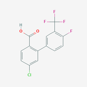molecular formula C14H7ClF4O2 B6410167 4-Chloro-2-(4-fluoro-3-trifluoromethylphenyl)benzoic acid, 95% CAS No. 1261966-78-2