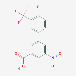 molecular formula C14H7F4NO4 B6410195 3-(4-Fluoro-3-trifluoromethylphenyl)-5-nitrobenzoic acid, 95% CAS No. 1261939-14-3