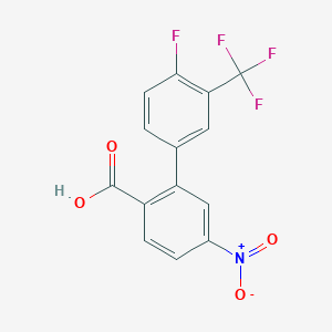 molecular formula C14H7F4NO4 B6410237 2-(4-Fluoro-3-trifluoromethylphenyl)-4-nitrobenzoic acid, 95% CAS No. 1261967-11-6