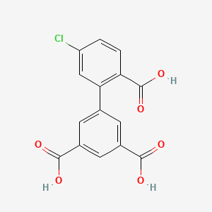 molecular formula C15H9ClO6 B6410315 4-Chloro-2-(3,5-dicarboxyphenyl)benzoic acid, 95% CAS No. 1261984-81-9