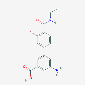 molecular formula C16H15FN2O3 B6410331 3-Amino-5-[4-(ethylcarbamoyl)-3-fluorophenyl]benzoic acid, 95% CAS No. 1261955-41-2